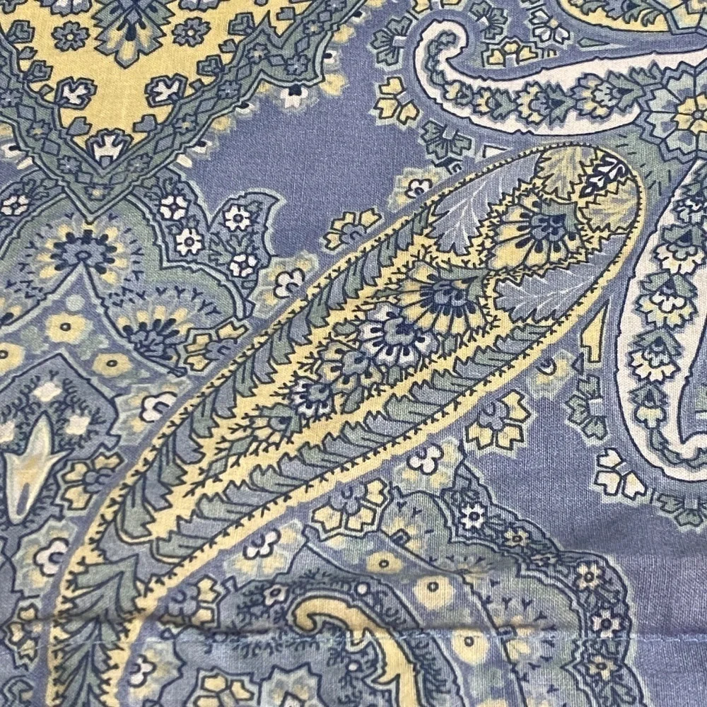 Laura Ashley Home Standard Pillow Sham Blue Yellow Paisley‎ 26 X 20